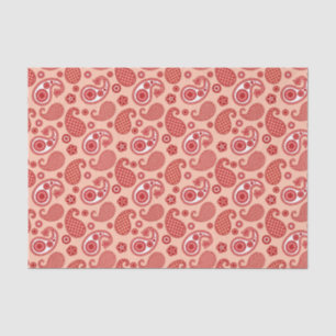 Paisley Pattern, Shades of Coral Orange  Tissue Paper