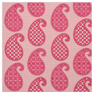Paisley pattern, shades of coral pink fabric