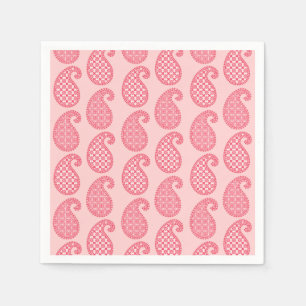 Paisley pattern, shades of coral pink napkin