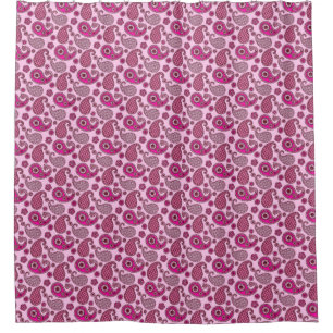 Paisley pattern, shades of light to deep pink shower curtain