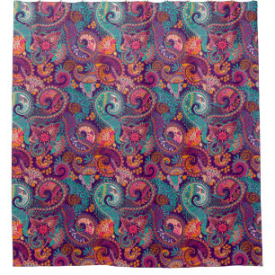 Paisley pattern shower curtain