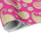 Paisley pattern, Soft Gold on Deep Fuchsia Pink
