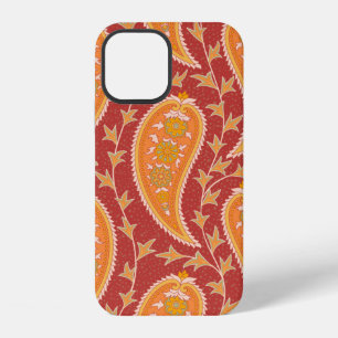 Paisley pattern. Turkish cucumber. Maroon-orange c iPhone 12 Case