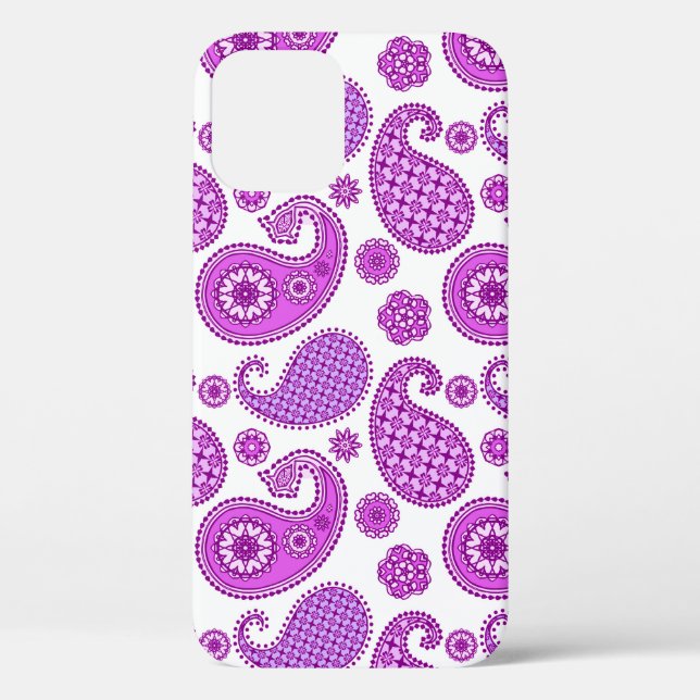 Paisley pattern, violet, purple and white Case-Mate iPhone case (Back)