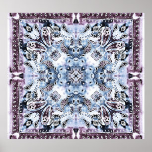 Paisley pattern: watercolor, hand-drawn shawl desi poster