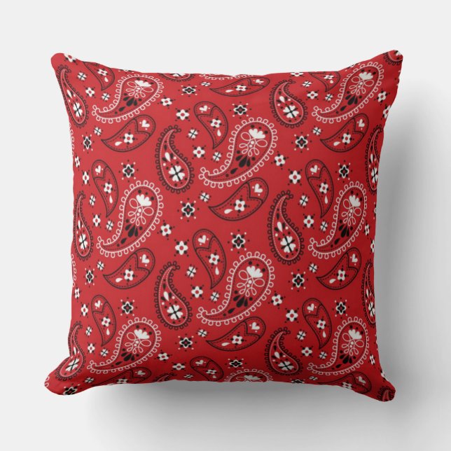Paisley Pattern with Red Background-23214 Cushion (Front)
