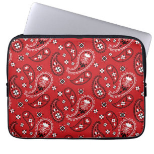 Paisley Pattern with Red Background-23214 Laptop Sleeve