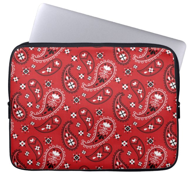 Paisley Pattern with Red Background-23214 Laptop Sleeve (Front)