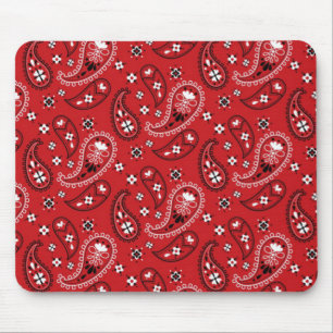 Paisley Pattern with Red Background-23214 Mouse Mat