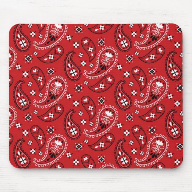 Paisley Pattern with Red Background-23214 Mouse Mat (Front)