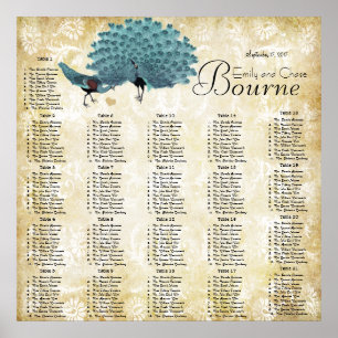 Paisley Peacock Colours Reception Seating Chart