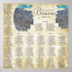 Paisley Peacock Colours Reception Seating Chart