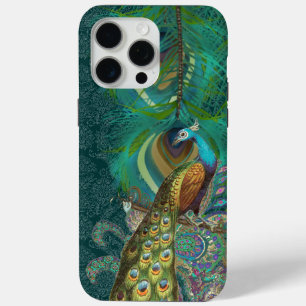 PAISLEY Peacock & Feather GOLD COPPER AND GREEN iPhone 15 Pro Max Case