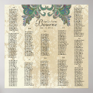 Paisley Peacock- Use 35 x 35 size (200 guests) Poster