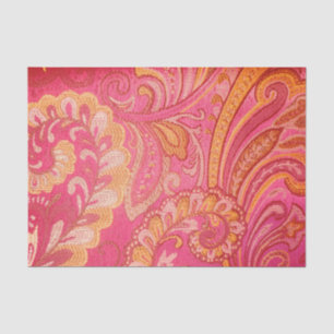 Paisley Pink and Orange Tissue Decoupage Paper