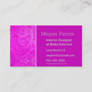 Paisley Pink Business Card