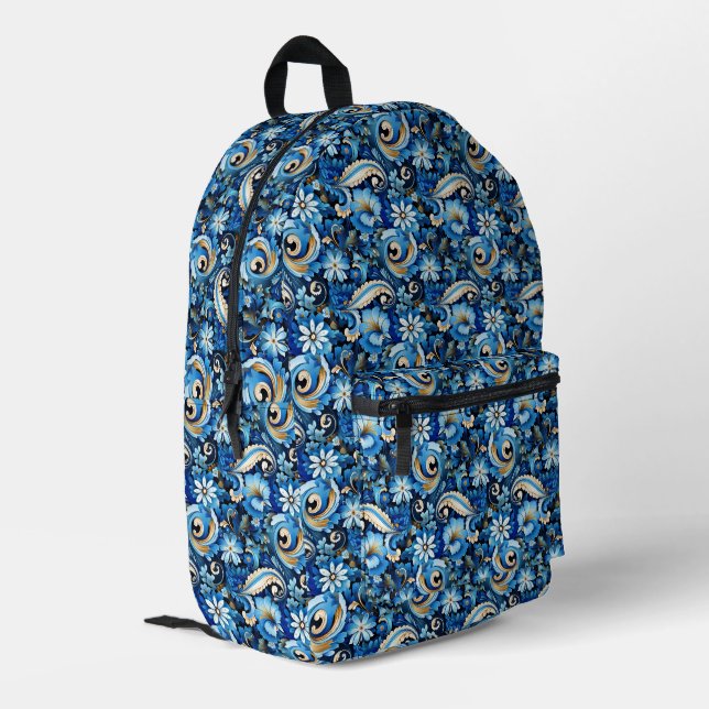 Paisley  printed backpack (Back Corner Left)