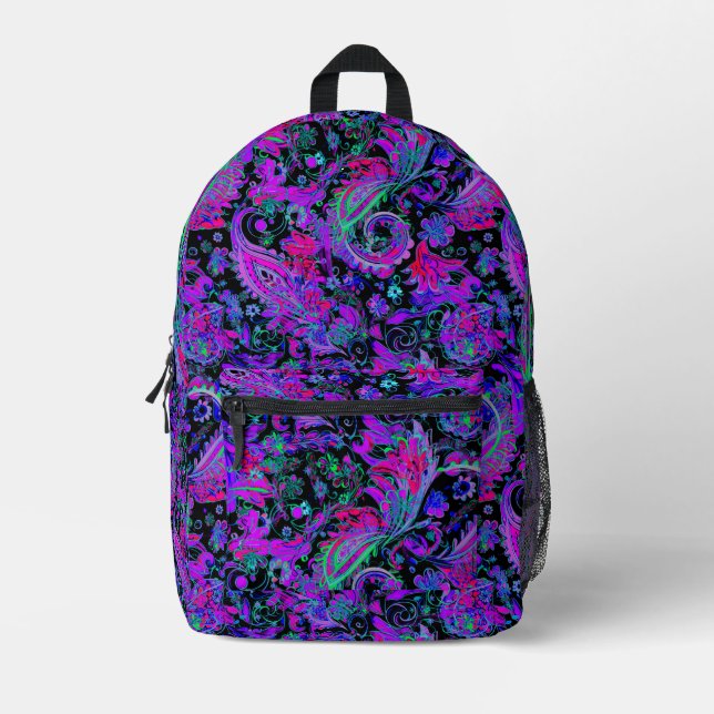 Paisley Psychedelic Printed Backpack (Front)