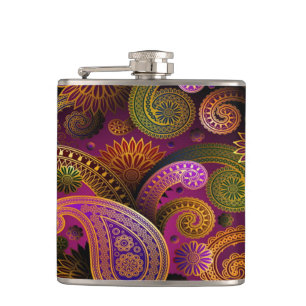 Paisley Purple Hip Flask