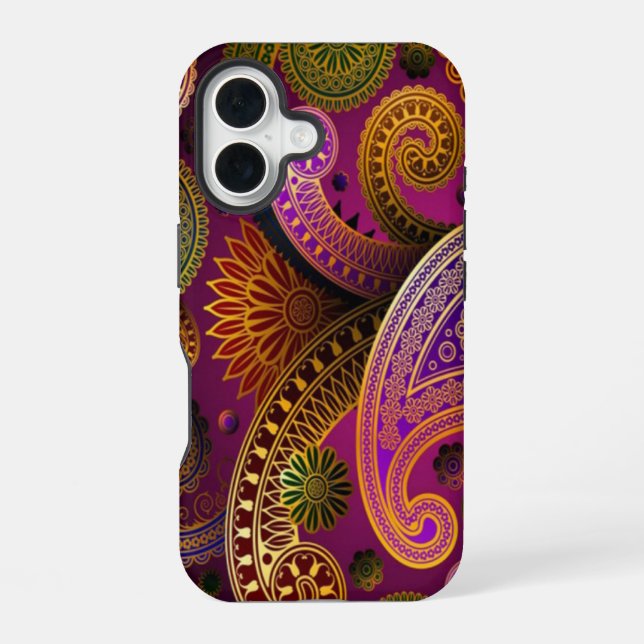 Paisley Purple iPhone 16 Case (Back)