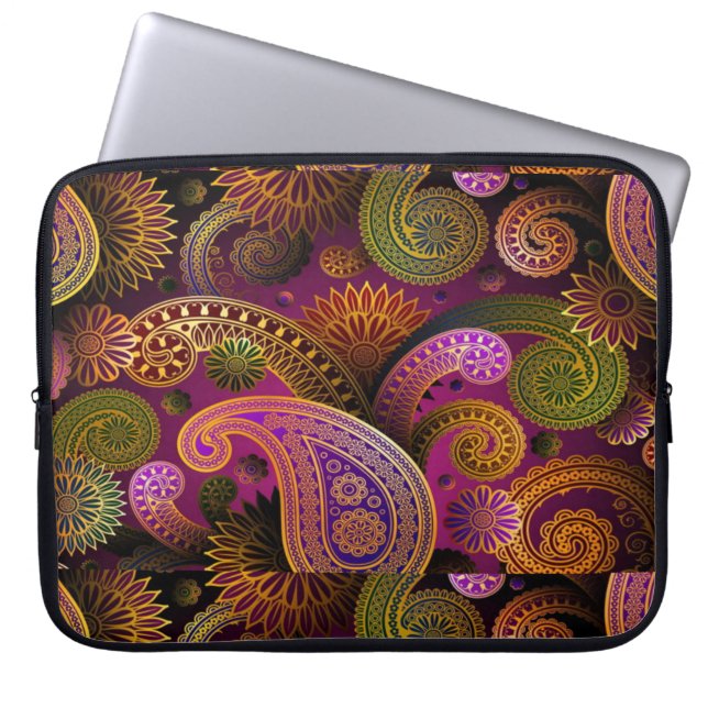 Paisley Purple Laptop Sleeve (Front)