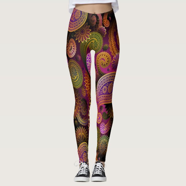 Paisley Purple Leggings (Front)
