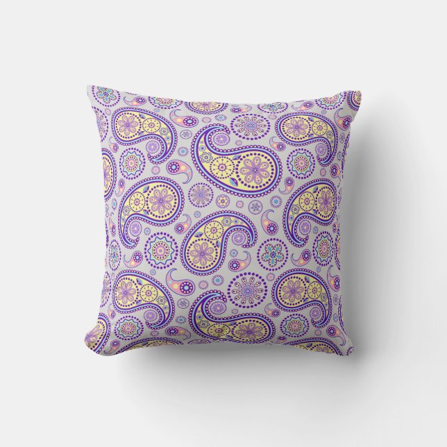 Paisley Purple Pattern Cushion (Front)