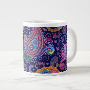 Paisley Purple pink Large Coffee Mug