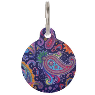 Paisley Purple pink Pet Tag