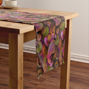 Paisley Purple Short Table Runner