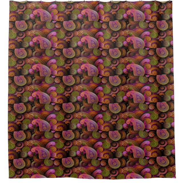 Paisley Purple Shower Curtain (Front)
