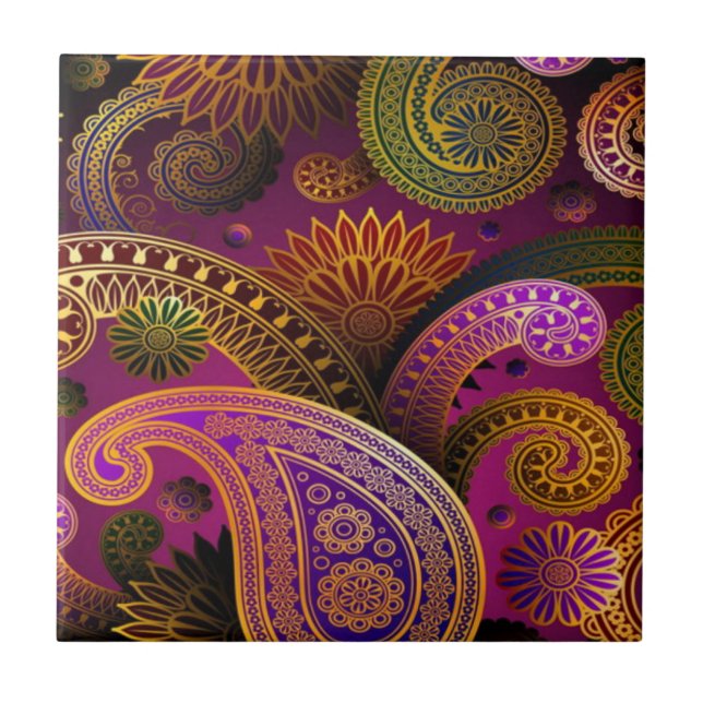 Paisley Purple Tile (Front)