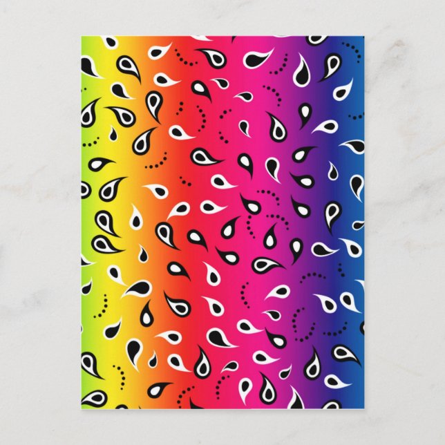 Paisley Rainbow Postcard (Front)