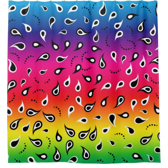 Paisley Rainbow Shower Curtain (Front)