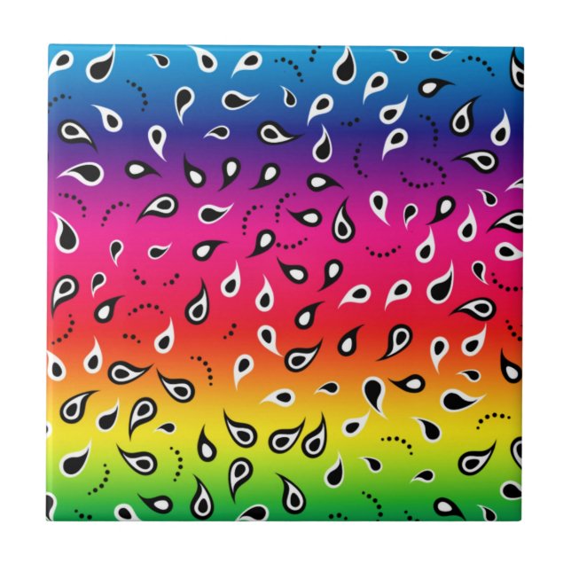 Paisley Rainbow Tile (Front)