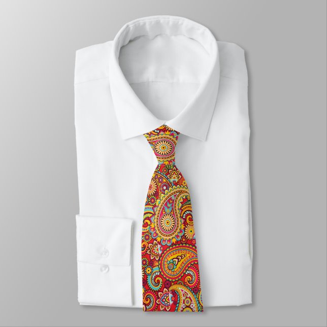 Paisley - Red Tie (Tied)