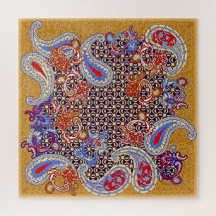 Paisley Scarf: Multicolor Fabric Design Jigsaw Puzzle