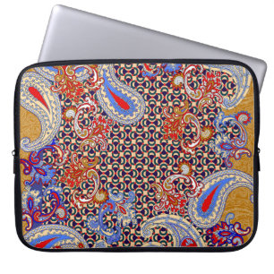 Paisley Scarf: Multicolor Fabric Design Laptop Sleeve