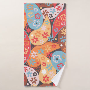 Paisley seamless pattern, colorful vintage hand dr bath towel
