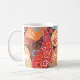 Paisley seamless pattern, colourful vintage hand d coffee mug