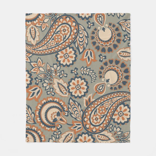Paisley seamless vintage pattern. Vintage backgrou Fleece Blanket (Front)