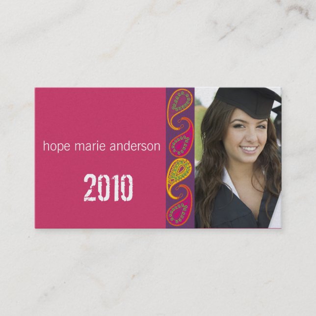 Paisley Senior Pictures Senior Profile Card (Front)