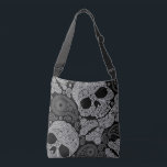 Paisley Skull Black Crossbody Bag<br><div class="desc">Vintage Retro Paisley Skull Graphic Print Designer Unisex Tote Bag Crossbody Bag for both men and women. Unique gift!</div>