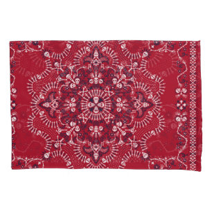 Paisley, skulls, bandanna, square design. pillowcase