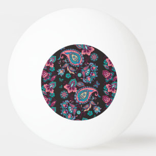 Paisley Stripe: Black Decorative Seamless Ping Pong Ball