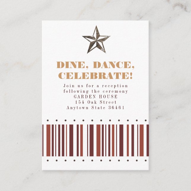 Paisley Stripes Reception or Information Card (Front)