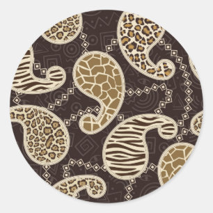 Paisley style background classic round sticker