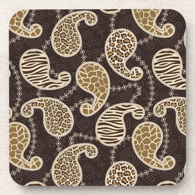 Paisley style background coaster (Front)