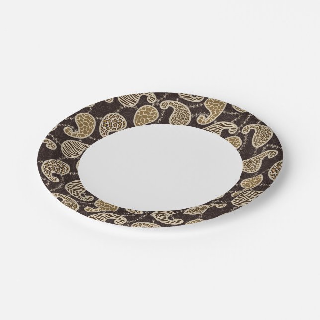 Paisley style background paper plate (Angled)