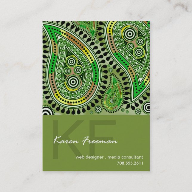 Paisley Supreme Business Card template (Front)
